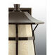 Derby LED LED 8 inch Antique Bronze Outdoor Wall Lantern in Etched Seedy Umber Watermark Glass, Small, Progress LED